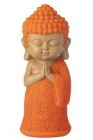 J-Line Mönch Betend Polyresin Orange Höhe 32,5 cm