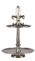 Krömer Etagere 2er Höhe 55cm Lilie Antik Silber Aluminum Guss