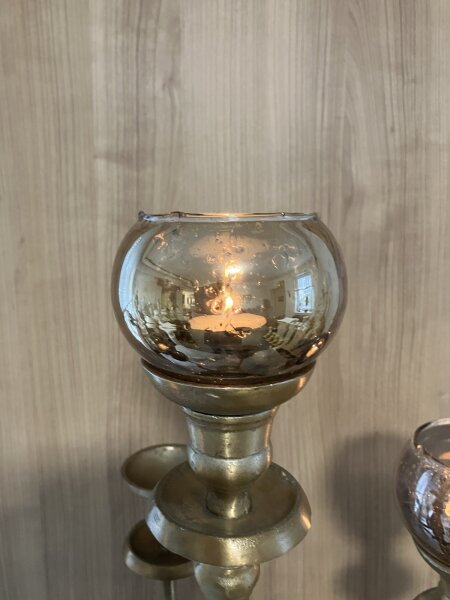 Kerzenglas von Krömer Vintage braun AufsatzglasTeelicht  für Kerzenständer