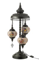 J-Line Tischlampe Mosaik 3 Lampen Glas/Metall Orange