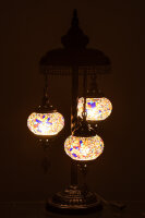 J-Line Tischlampe Mosaik 3 Lampen Glas/Metall Orange
