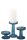 J-Line Set Von 3 Kerzenhaltern Nelly Glas Blau für Stab u. Stumpen Kerzen