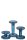 J-Line Set Von 3 Kerzenhaltern Nelly Glas Blau für Stab u. Stumpen Kerzen