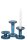 J-Line Set Von 3 Kerzenhaltern Nelly Glas Blau für Stab u. Stumpen Kerzen