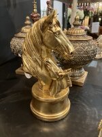 Edel Pferdekopfstatue 26,5 cm Designe Goldfarbig H 26,5 cm