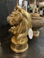 Edel Pferdekopfstatue 26,5 cm Designe Goldfarbig H 26,5 cm