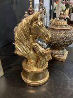 Edel Pferdekopfstatue 26,5 cm Designe Goldfarbig H 26,5 cm