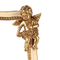 Engel-Fotorahmen 15 x 10 cm – Creme/Gold Kunstharz...