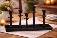 Krömer Alu Leuchter 5 er Tablett Schwarz Antik...