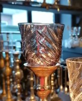 Kerzenglas Glasaufsatz Venice Smoke KRÖMER Teelicht für Kerzenständer