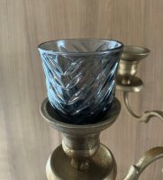 NEW  Kerzenglas Glasaufsatz Venice Smoke KRÖMER Teelicht Kerzenständer Leuchter