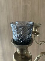 NEW  Kerzenglas Glasaufsatz Venice Smoke KRÖMER Teelicht Kerzenständer Leuchter