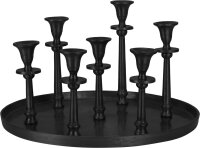 Krömer Alu Leuchter 7 er Tablett Schwarz Rund Antik...