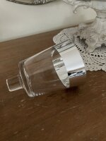 Kerzenglas Glasaufsatz Klar u. Silber KRÖMER Teelicht Kerzenständer Edel