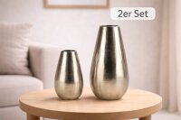 Krömer Alu Guss-Vasen Aluguss Drop massiv  Antik Gold Schwarz Silber 10u.15cm