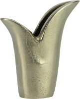 Krömer Alu Guss-Vasen Aluguss Tulip massiv  Antik Gold Schwarz Silber 10u.13cm