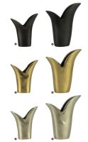 Krömer Alu Guss-Vasen Aluguss Tulip massiv  Antik Gold Schwarz Silber 10u.13cm