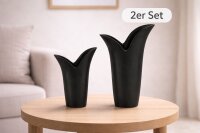 Krömer Alu Guss-Vasen Aluguss Tulip massiv  Antik Gold Schwarz Silber 10u.13cm