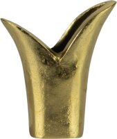 Krömer Alu Guss-Vasen Aluguss Tulip massiv  Antik Gold Schwarz Silber 10u.13cm