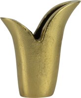 Krömer Alu Guss-Vasen Aluguss Tulip massiv  Antik Gold Schwarz Silber 10u.13cm