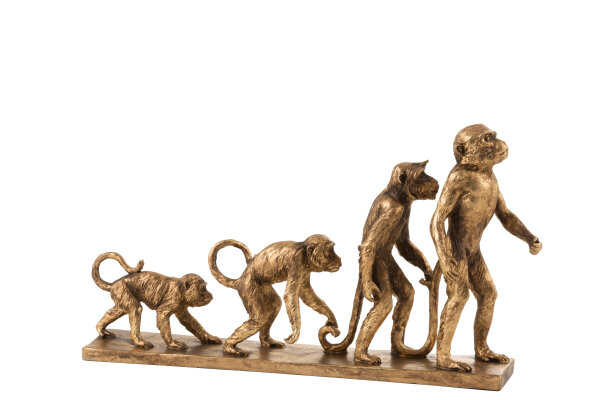 J-line - Figur AFFE Evolution Res Ant Gold (44,5 x 9 x 25 cm) JOLIPA JLINE 95570