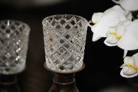 Kerzenglas Glasaufsatz Klar Raute KRÖMER Teelicht Kerzenständer Edel Angebot