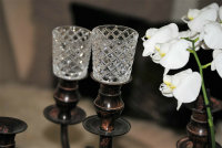 Kerzenglas Glasaufsatz Klar Raute KRÖMER Teelicht Kerzenständer Edel Angebot