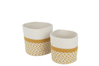 J-Line Set Von 4  Rund Textil Pflanzentopf Tasche...