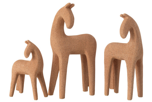 J-Line Set VON 3 PFERDEN MODERN Resin Terra