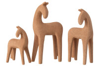 J-Line Set VON 3 PFERDEN MODERN Resin Terra