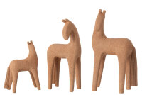 J-Line Set VON 3 PFERDEN MODERN Resin Terra