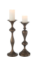 J-Line Set VON 2 KERZENHALTER Metall BRAUN