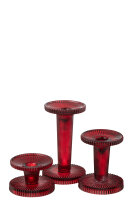 J-Line Set Von 3 Kerzenhaltern Nelly Glas Kirschrot