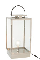 J-Line LATERNE LAMPE METALL/GLAS SILBER Höhe 76 cm