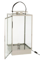 J-Line LATERNE LAMPE METALL/GLAS SILBER Höhe 76 cm