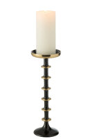 KERZENHALTER Kugel Metall SCHWARZ/Gold H 30 cm