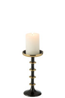 KERZENHALTER Kugel Metall SCHWARZ/Gold H 23 cm