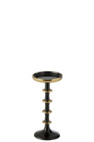 KERZENHALTER Kugel Metall SCHWARZ/Gold H 23 cm
