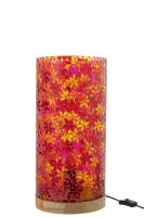 J-Line LAMPE BLUMEN MOSAIK GLAS ROSA H 45,5 cm