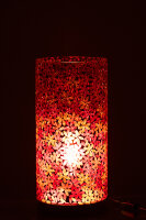 J-Line LAMPE BLUMEN MOSAIK GLAS ROSA H 45,5 cm