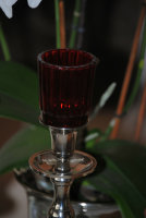 Kerzenglas Glasaufsatz Rot KRÖMER Teelicht Kerzenständer Edel Angebot