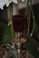 Kerzenglas Glasaufsatz Rot KRÖMER Teelicht...