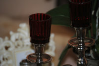Kerzenglas Glasaufsatz Rot KRÖMER Teelicht Kerzenständer Edel Angebot