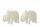 J-Line Dekorativer gestreifter Elefant - Polyresin - Weiß - 2 er Set