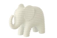 J-Line Dekorativer gestreifter Elefant - Polyresin -...