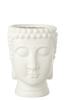 J-Line Buddha-Übertopf - Polyresin - Weiß - Large