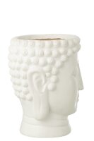 J-Line Buddha-Übertopf - Polyresin - Weiß - Large