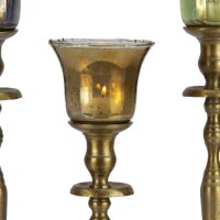 Kerzenglas von Krömer Vintage braun Aufsatzglas Teelicht für Kerzenständer H8,75