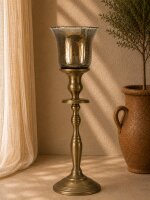 Kerzenglas von Krömer Vintage smoke AufsatzglasTeelicht  für Kerzenständer H8,75