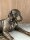 Jagdhund liegend Goldantik Styl mit Glitzer Halsband Poly L 30 cm